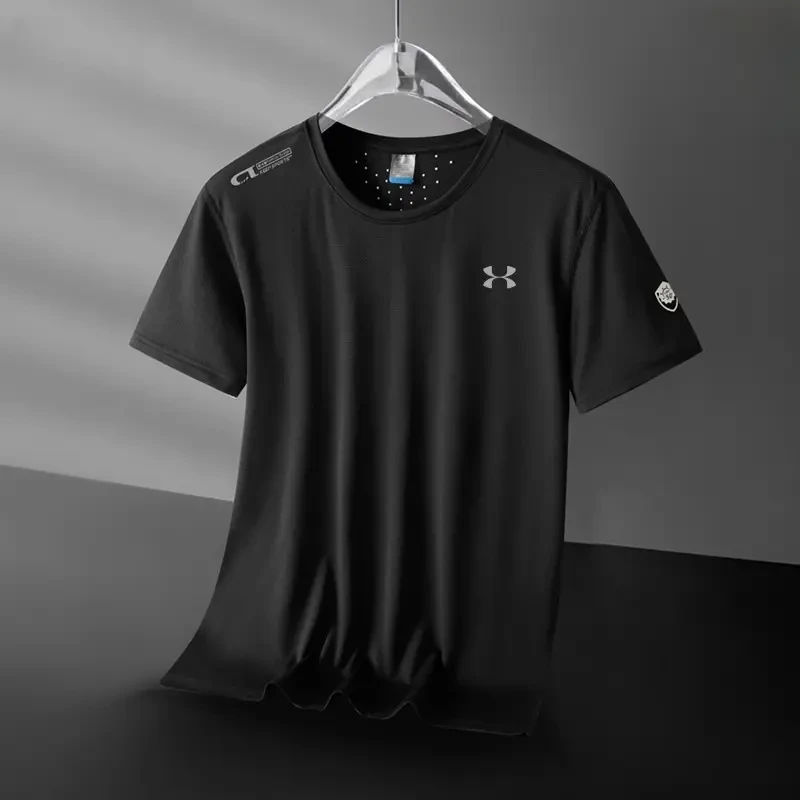 UA安德瑪男士夏季薄款速干圆领短袖T恤运动健身冰丝凉感透气上衣