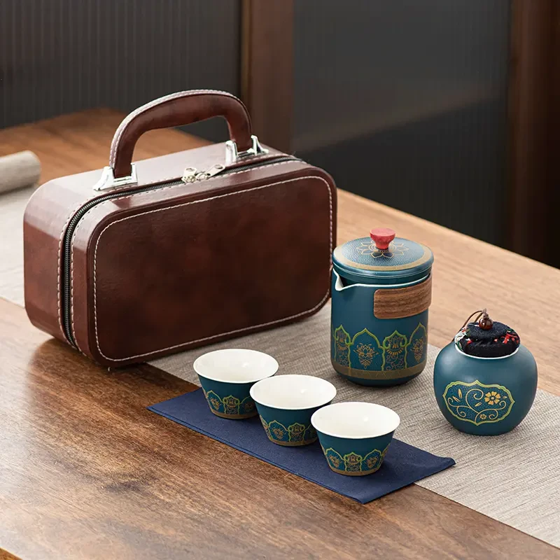 便携式户外旅游泡茶露营小套快客杯茶壶一壶三杯功夫旅行茶A248