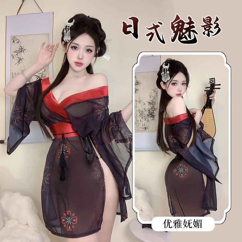 性感女大学生战袍睡衣日系和服制服短款透气青年聚酯纤维无袖