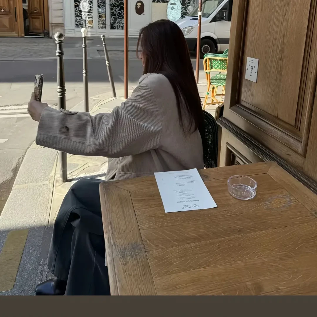 女冬季INS风静奢风翻领短外套外套宽松女款短款时尚