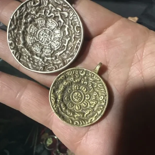 藏式白铜黄铜合金车挂包挂腰牌