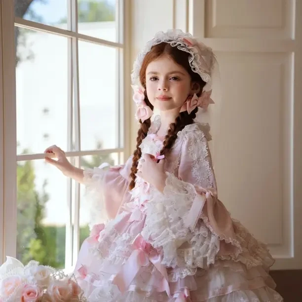 仲夏物语原创【华丽款蔷薇天使童装姬袖OP】Lolita