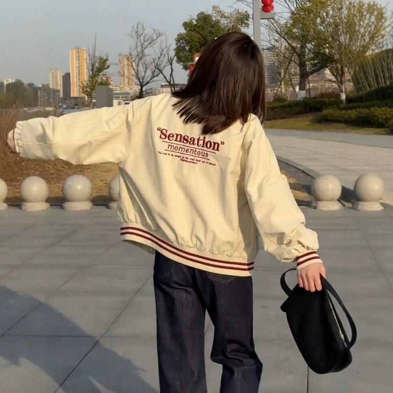 日系设计感撞色刺绣棒球服外套女装2025春季新款休闲减龄夹克上衣