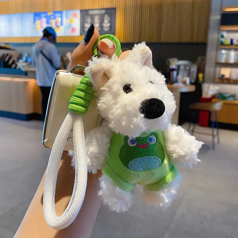 2025年新款潦草小狗毛绒钥匙扣男公仔小饰品钥匙链女款书包挂件G