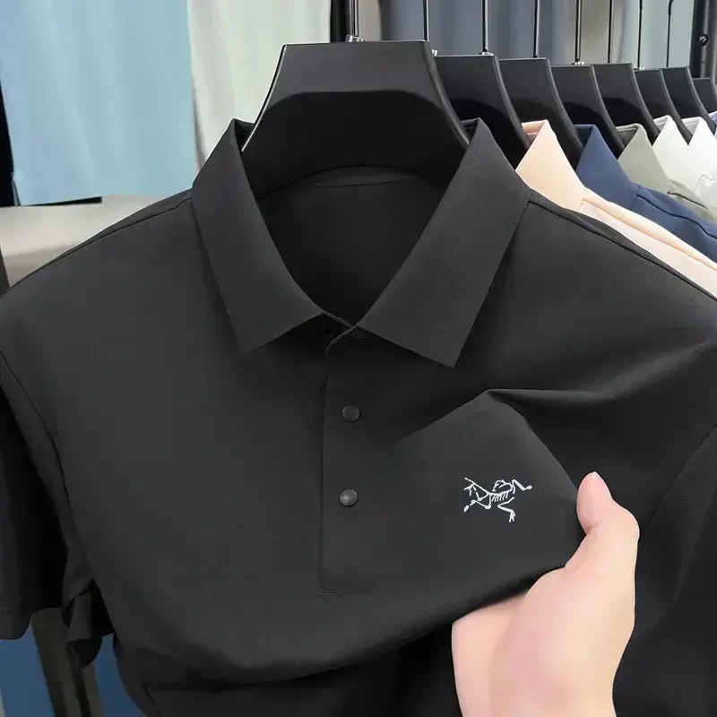 【专柜同款】刺绣男士翻领polo衫夏季冰丝运动速干休闲短袖t恤