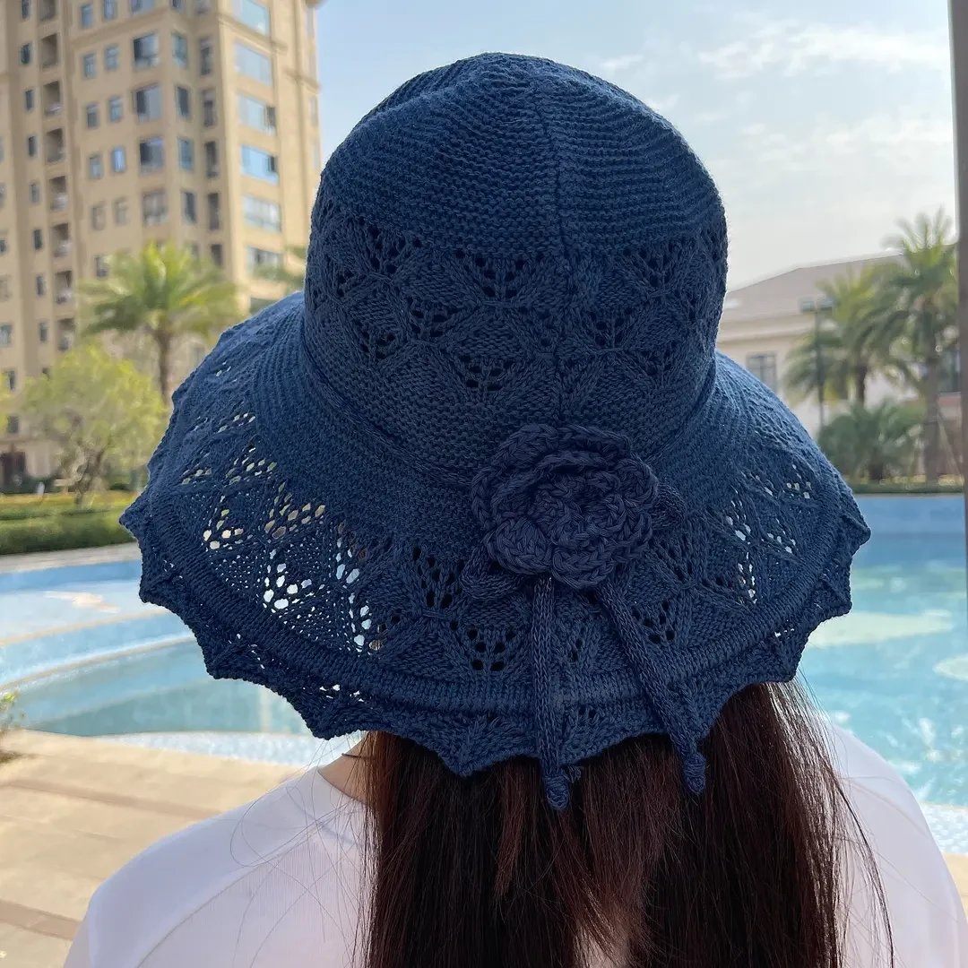 遮阳遮阳帽太阳帽草帽帽子渔夫帽夏季沙滩帽百搭镂空时尚日系韩版