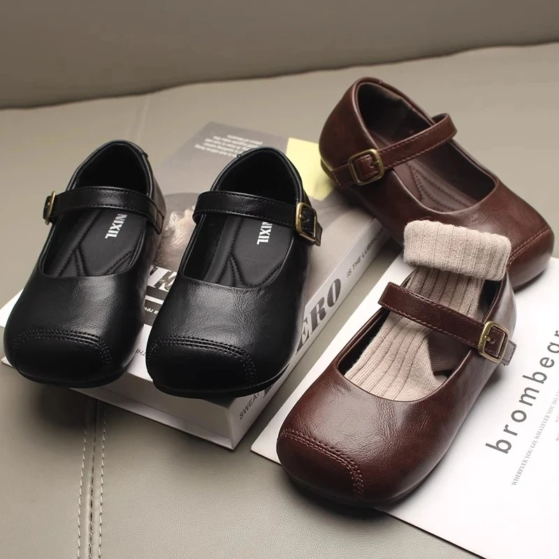 2025童鞋新款儿童小皮鞋女童单鞋宝宝公主鞋软底小女孩黑色洋气