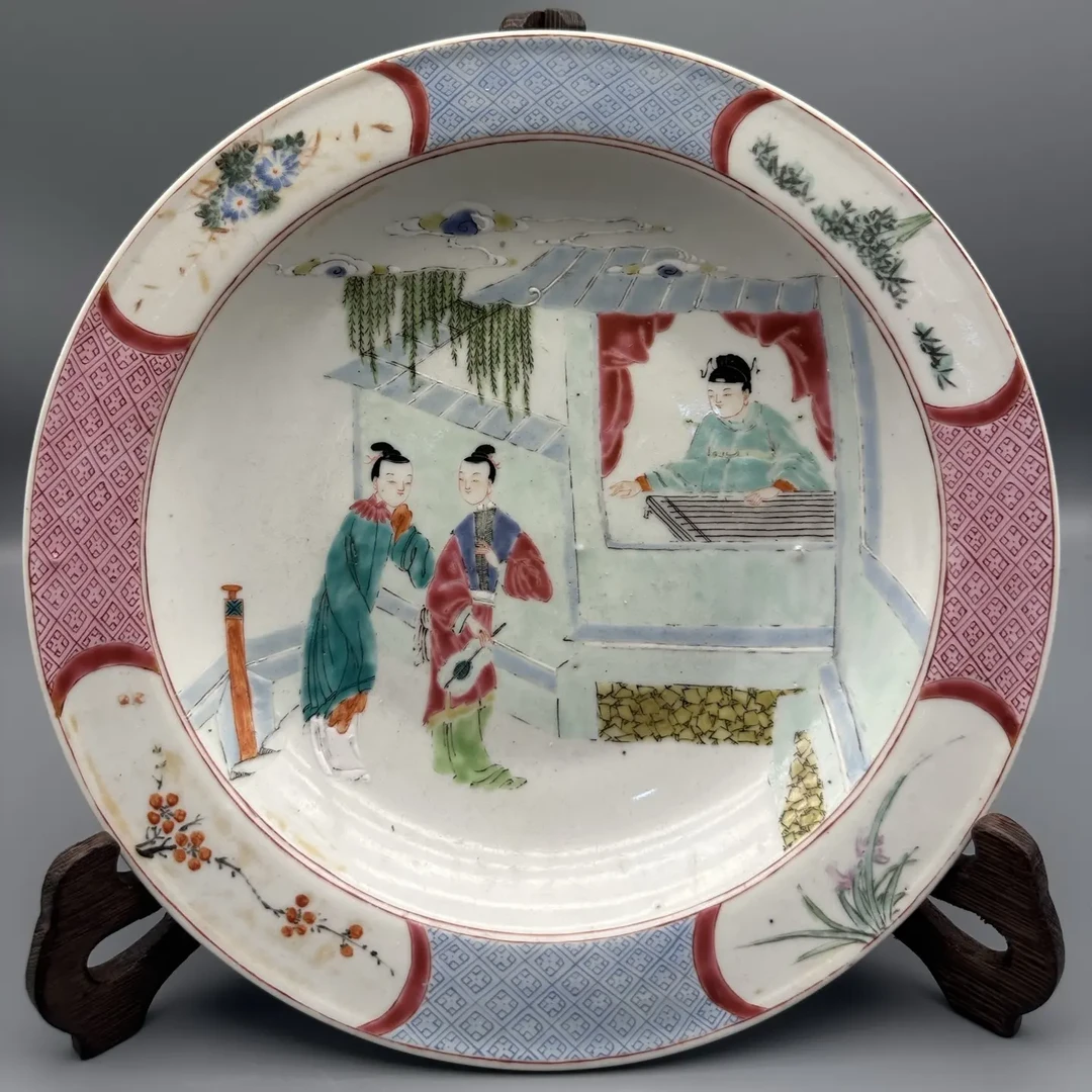 仿古瓷 粉彩人物故事赏盘