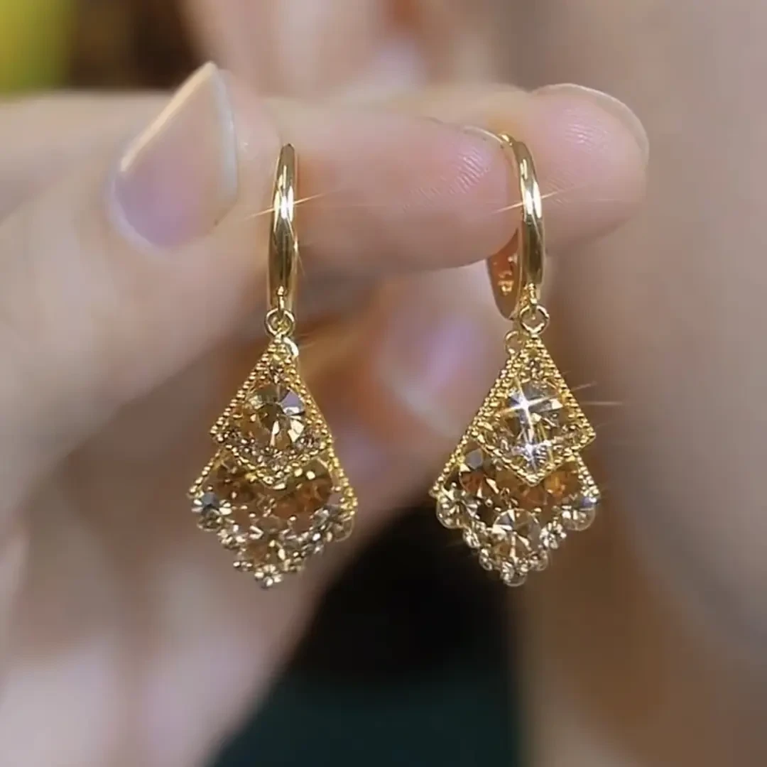 【气质女神】时尚气质百搭菱形耳环