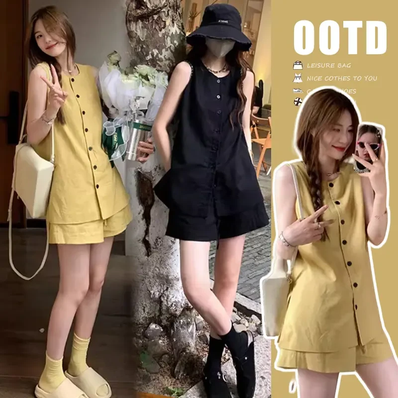 孕妇夏装休闲套装2025夏季新款韩版气质休闲套装时尚显瘦舒适套装