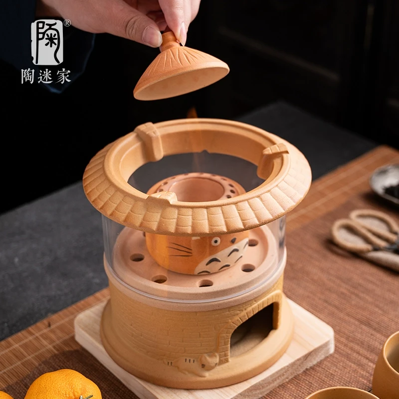 陶迷土楼观火炉围炉煮茶玻璃酒精炉烧水提梁壶全套装卡通秋冬炭炉