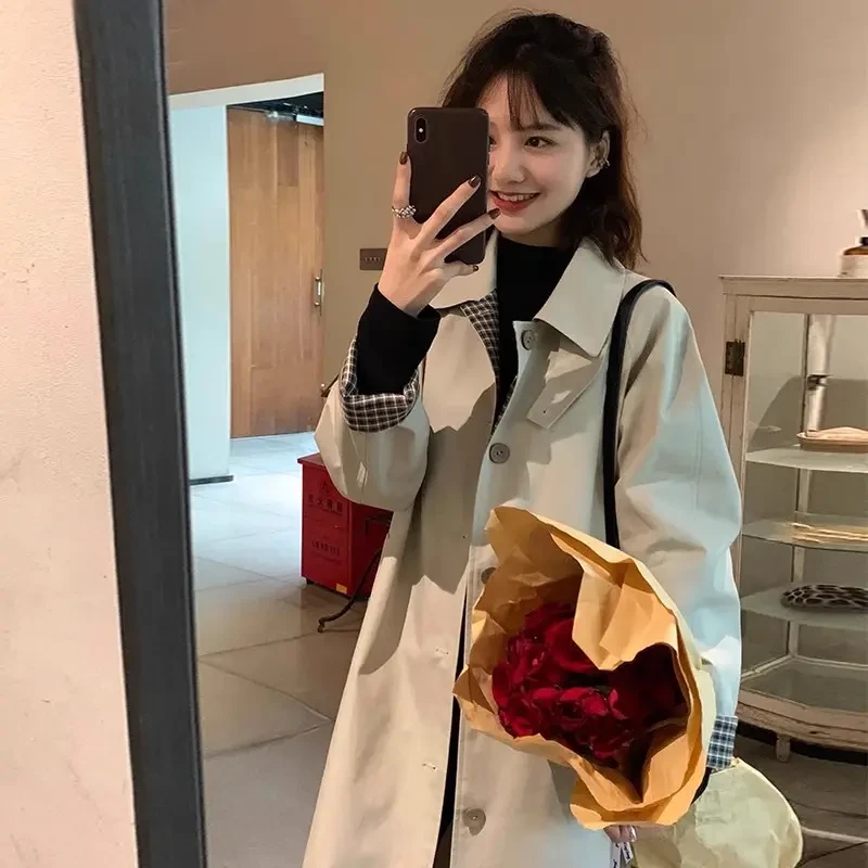 早春装高级感风衣女2025新款春秋韩版流行chic中长款小个子外套