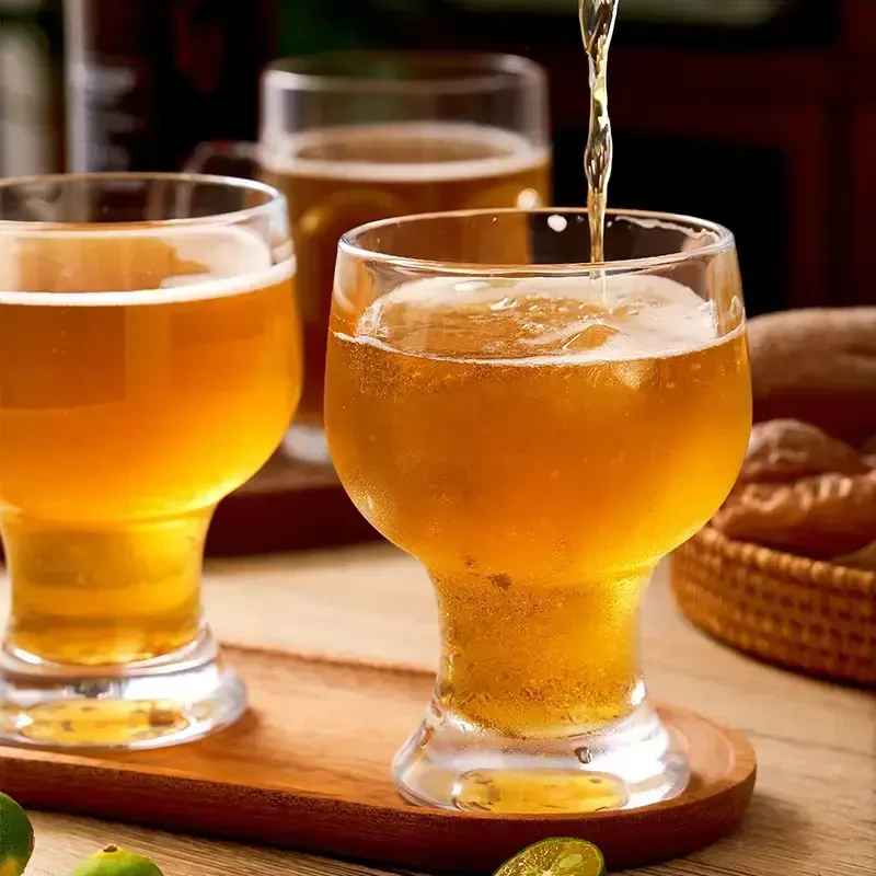 加厚宽口杯啤酒杯子家用咖啡杯冷饮果汁杯创意大容量鸡尾酒杯