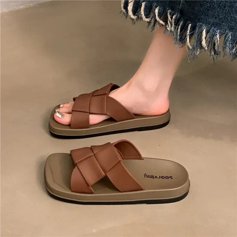新款夏季外穿拖鞋女爆款时尚百搭软底浴室防滑家用韩版凉拖鞋E695
