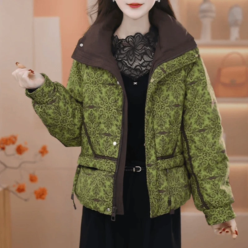 2025冬季新款时尚气质轻奢百搭加厚保暖短款棉服外套女休闲棉服