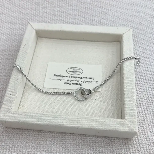 925银手链 情侣双环带钻简约小众轻奢设计感送男女友礼物百搭