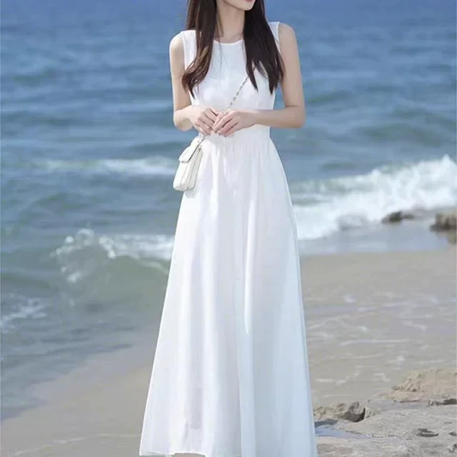 正品哥家新款2025女夏装精致气质名媛女神范长裙海边度假连衣裙