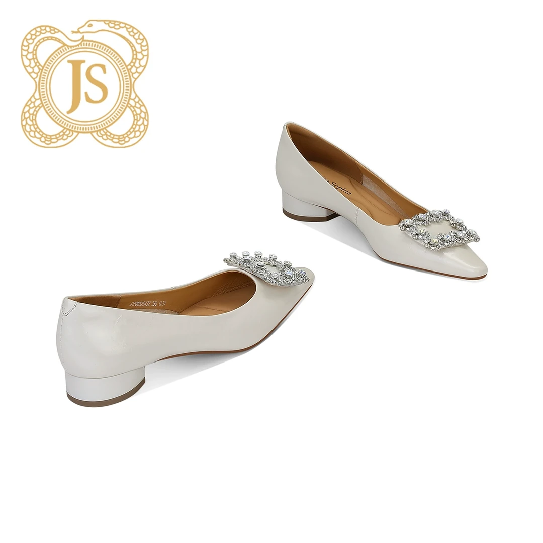 已开价，6170D52543Z春季新款圆头镶钻方扣时尚气质浅口粗跟单鞋