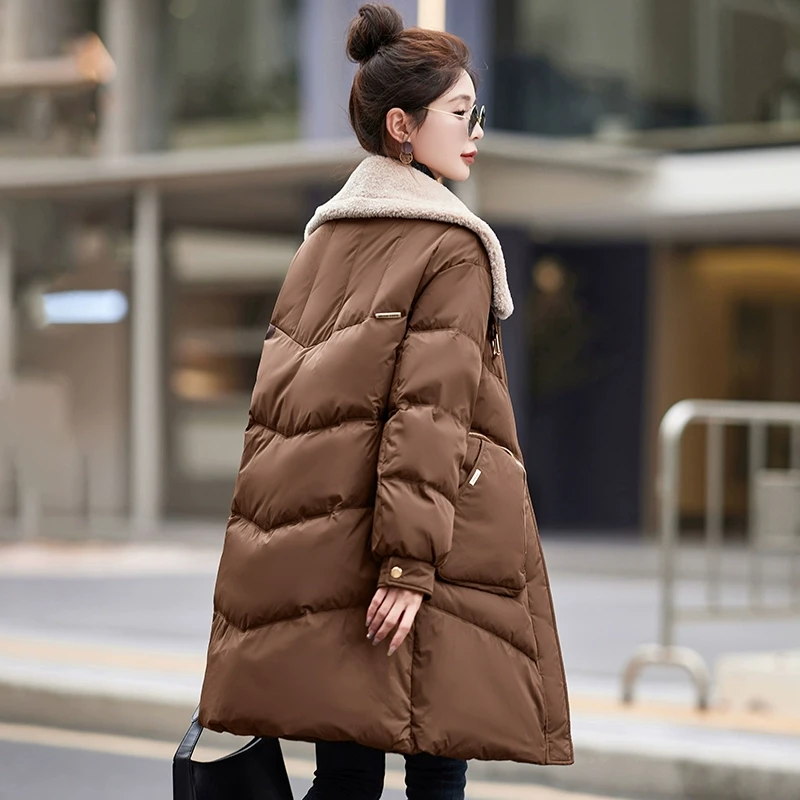 2024年新款女装杭州皮草羽绒服女冬2024新款时尚洋气设计中长高端