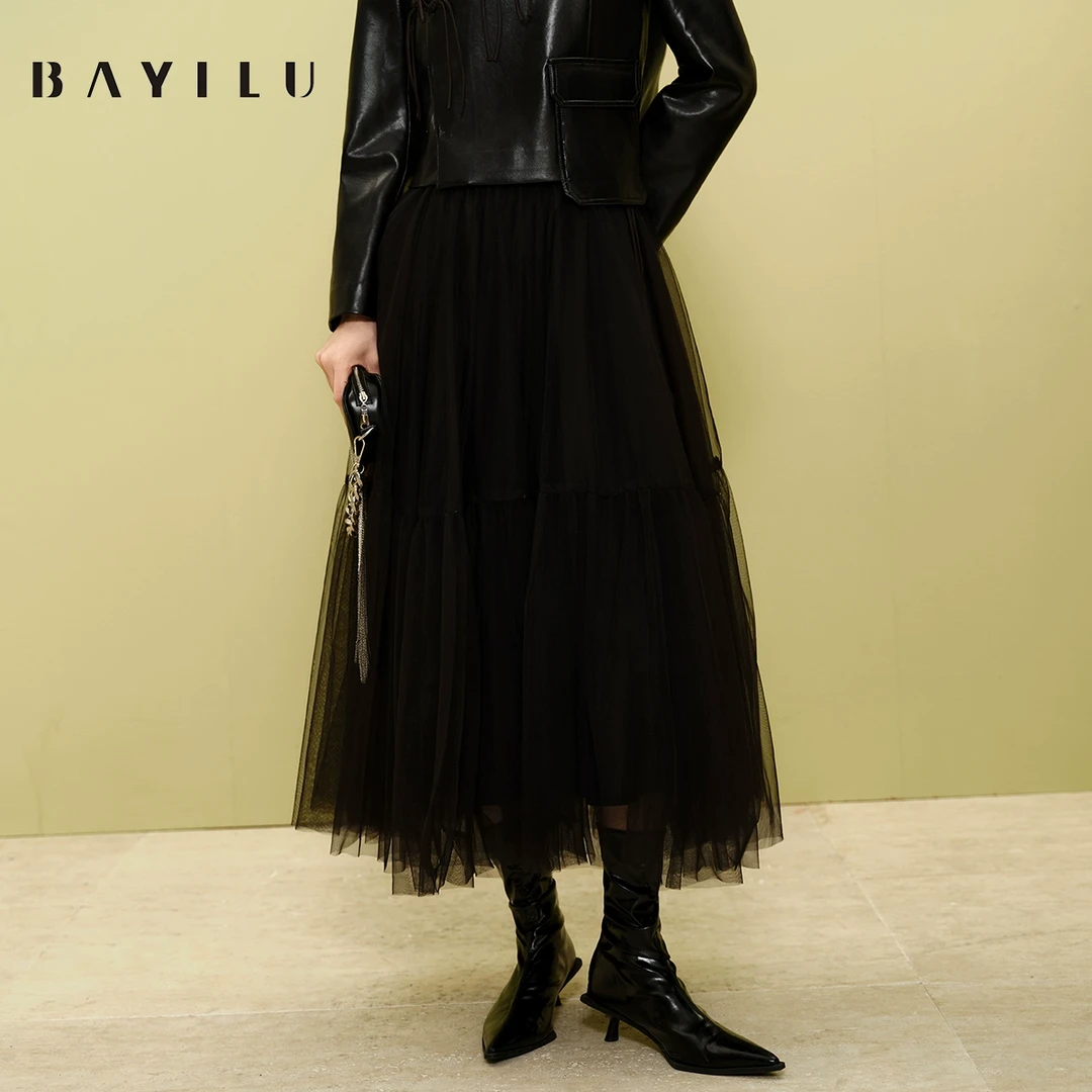 【今喜】芭依璐2025春季网纱半身裙女A版纱裙长裙91Q3017