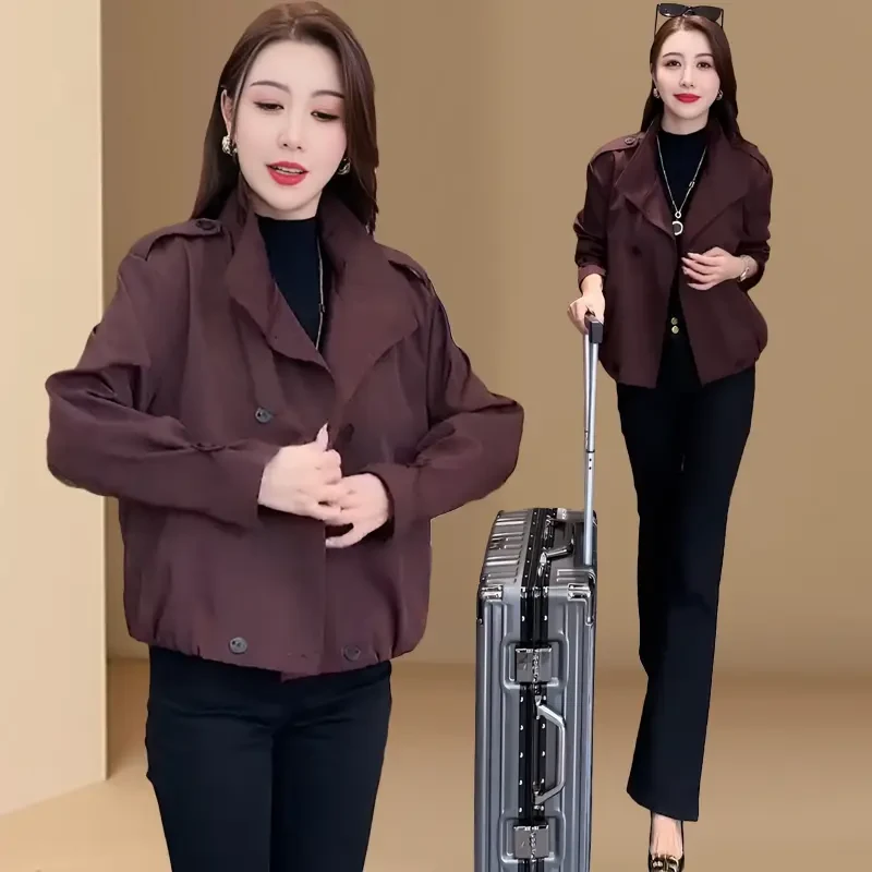 时尚洋气短款风衣女2025秋季新款洋气显瘦小个子百搭休闲夹克外套