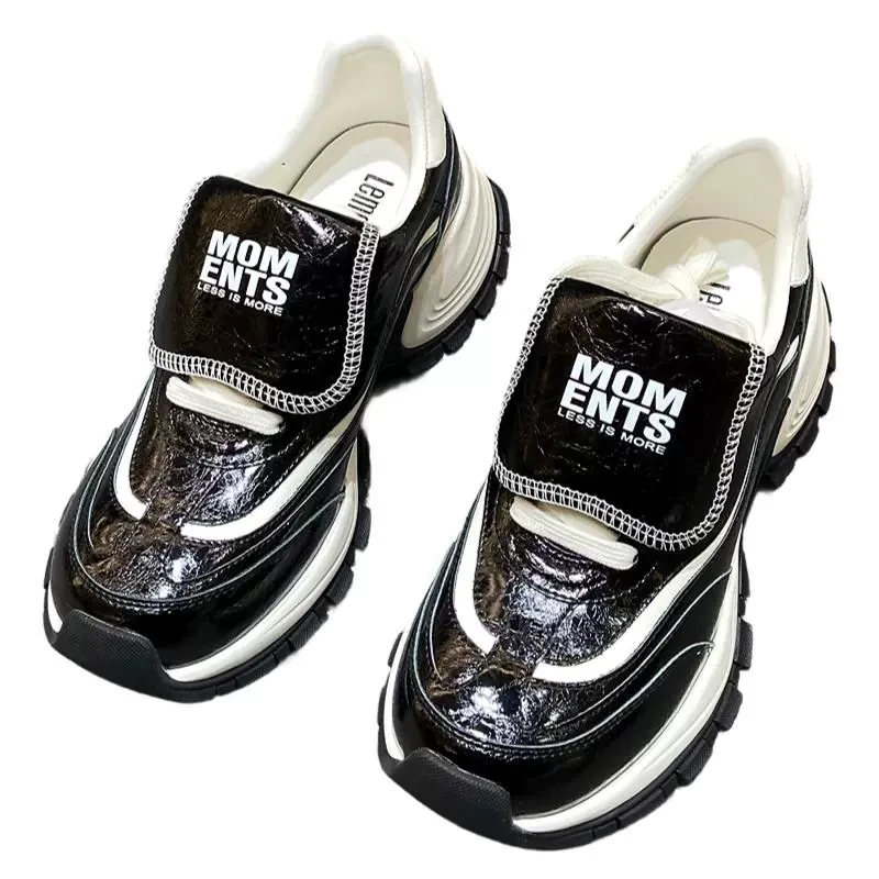 欧洲站乐魔女鞋2025春新款欧货真皮厚底老爹鞋时尚百搭休闲运动鞋