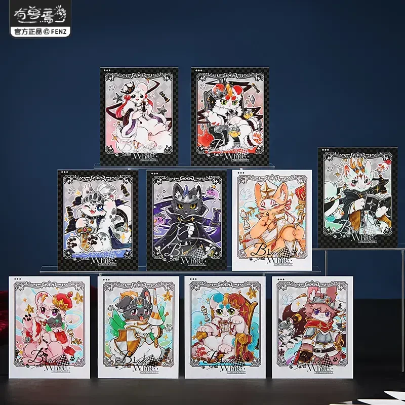 有兽焉黑白对弈系列【直播帮拆】伪拍立得 动漫卡通角色周边盲盒