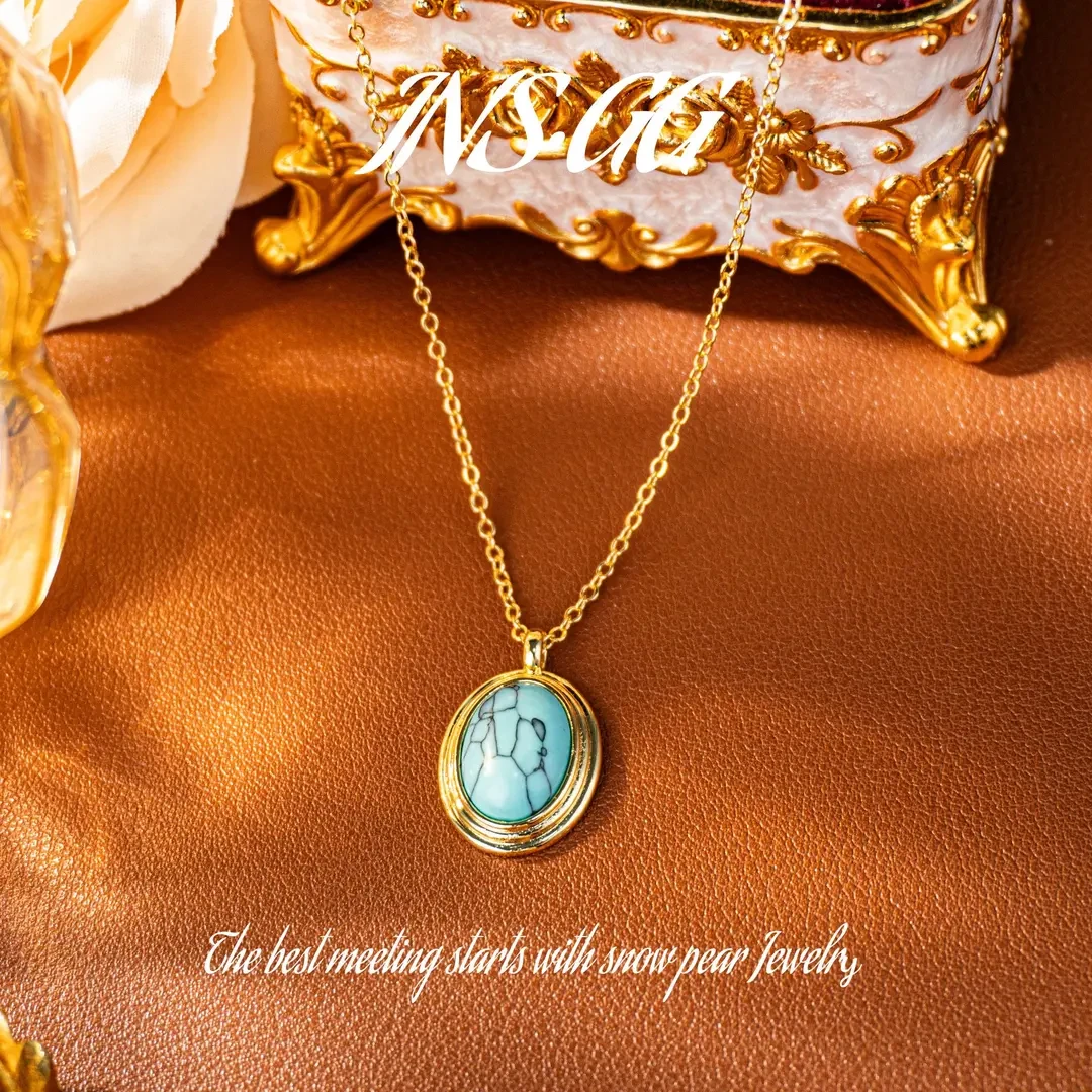 铜合金项链 【INS · GG】松 ♠ 椭圆小松 轻奢 OMX2797项链·中长