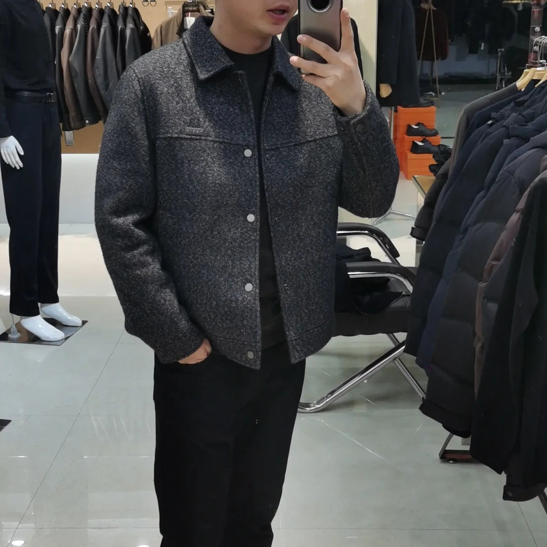 男士冬季翻领保暖可拆卸内胆防风商务休闲夹克外套