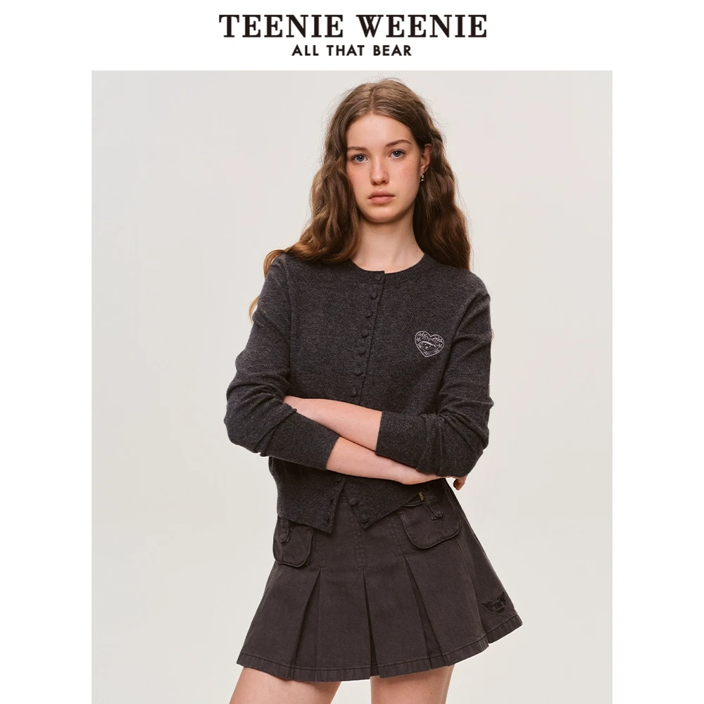 TeenieWeenie小熊女装开衫2025春款活力圆领针织衫女TTCK255206I