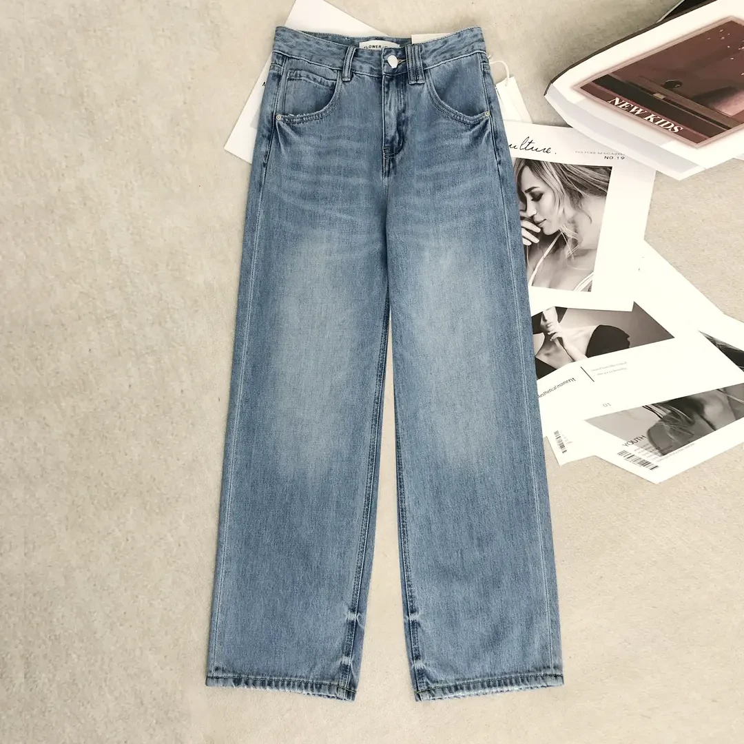 【918-1】花65珠珠 MWMA超爆裤王奶白标无弹九分直筒牛仔裤~