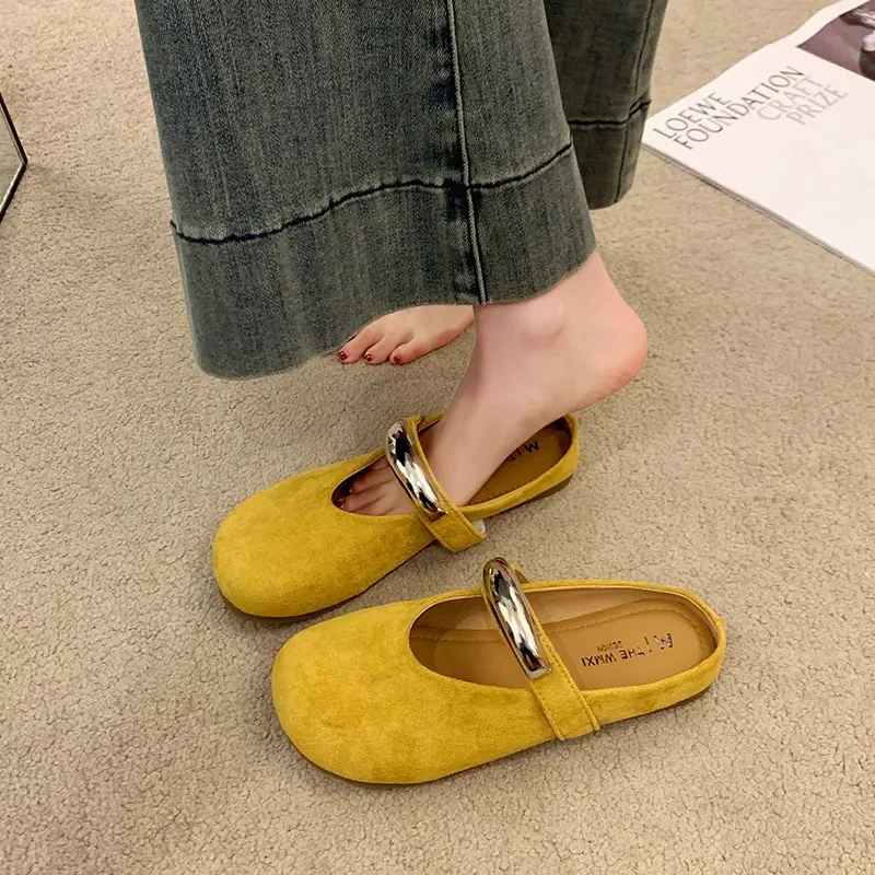 法式绝美勃肯包头玛丽珍半拖鞋女外穿2025春夏新款厚底穆勒凉拖鞋