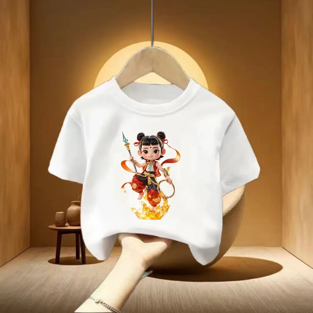 100%纯棉男童女童短袖T恤夏季2025新款中小儿童装上衣打底衫圆领