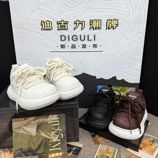 【古力】冬新款韩货新品原版大丑萌女厚底面包休闲板鞋文