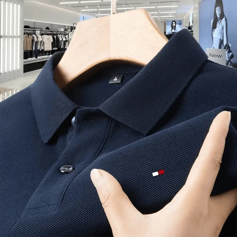【海外撤柜】正品汤米希凯利男士夏季短袖polo衫高档纯棉纯色翻领衫