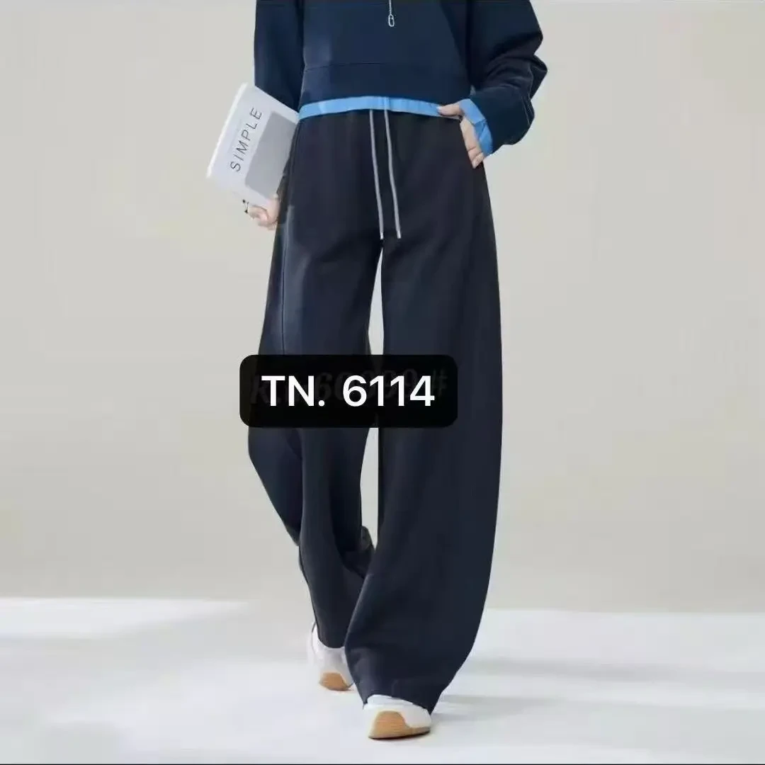 特厚奥粒绒弯刀裤秋冬加厚保暖撞色设计显瘦松紧腰百搭休闲长裤