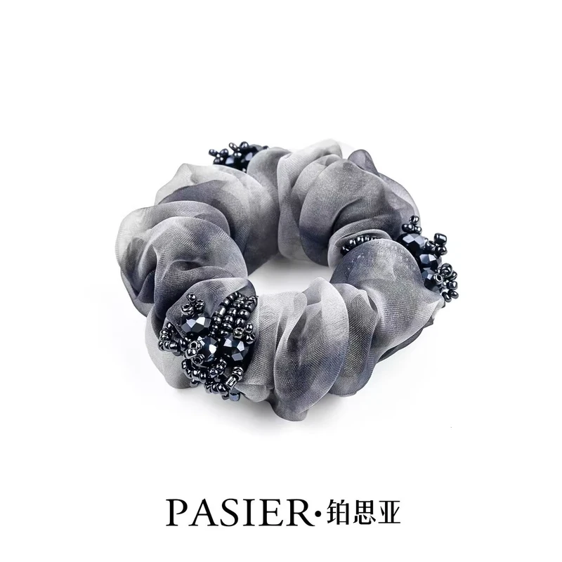 赫本王妃 云纺 轻奢透气高级气质百搭发圈发绳 FB1839蓝