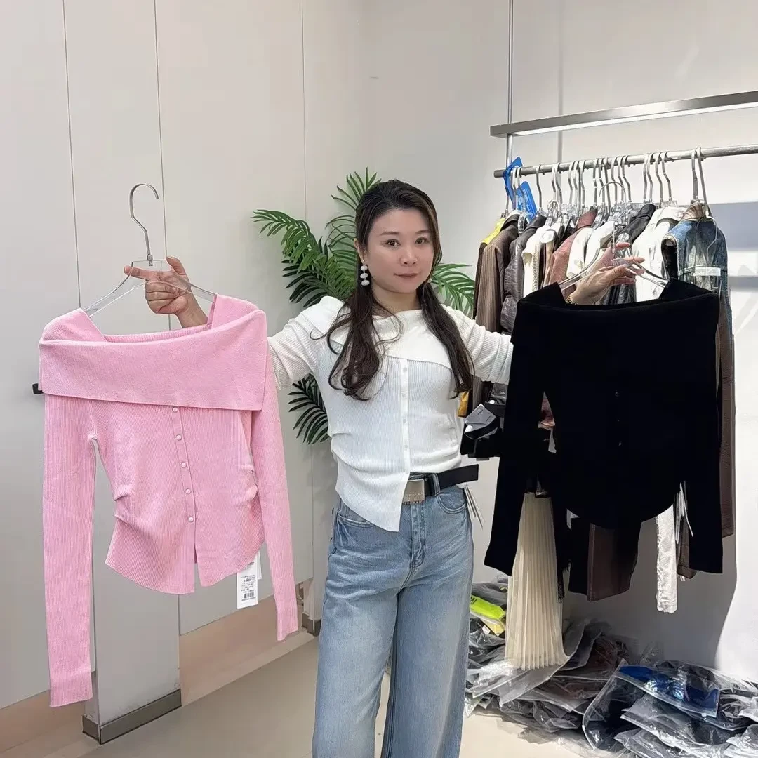 琼尚-新款法式温柔风一字肩显瘦羊毛衫995272108