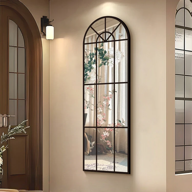 全身镜法式中古风镜面装饰画镜子入户玄关客厅挂画复古高级感壁画
