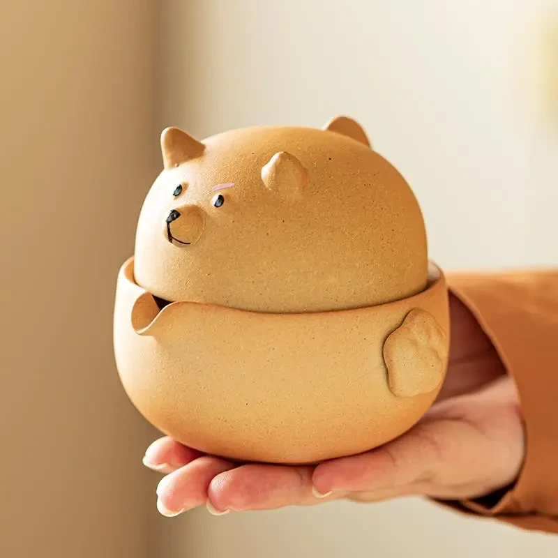 柴犬快客杯一壶一杯便携式旅行茶具套装可爱H221