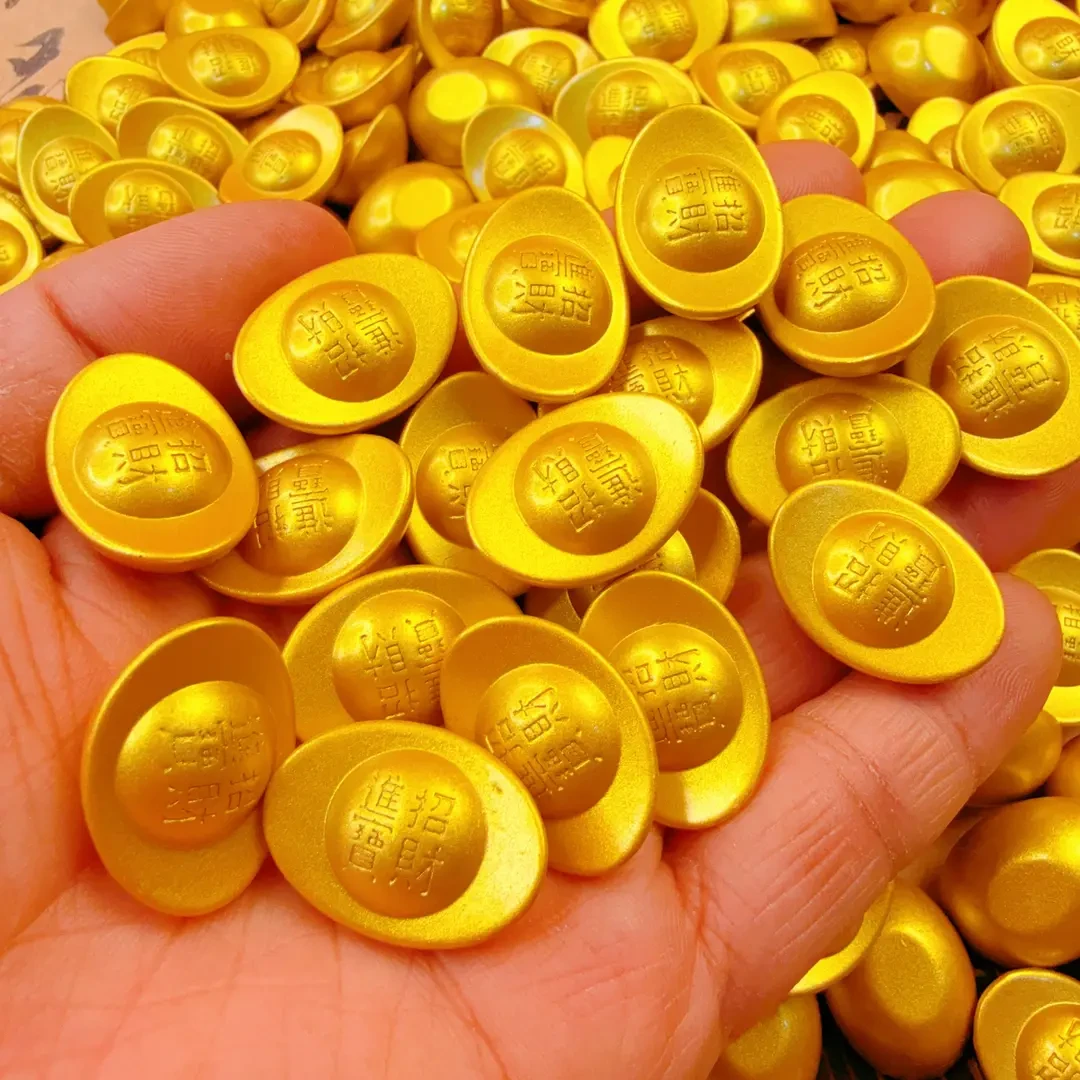 高档工艺品加大雕刻铜合金大元宝摆件聚宝盆米缸填充物三合一