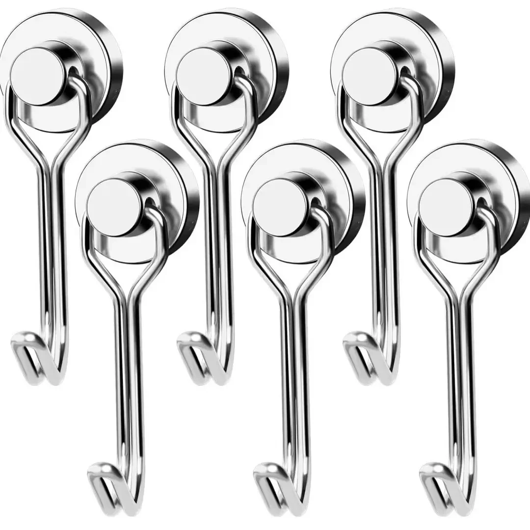 强力磁吸挂钩磁铁圆形冰箱强磁吸铁石旋转磁性挂钩磁力收纳免打孔