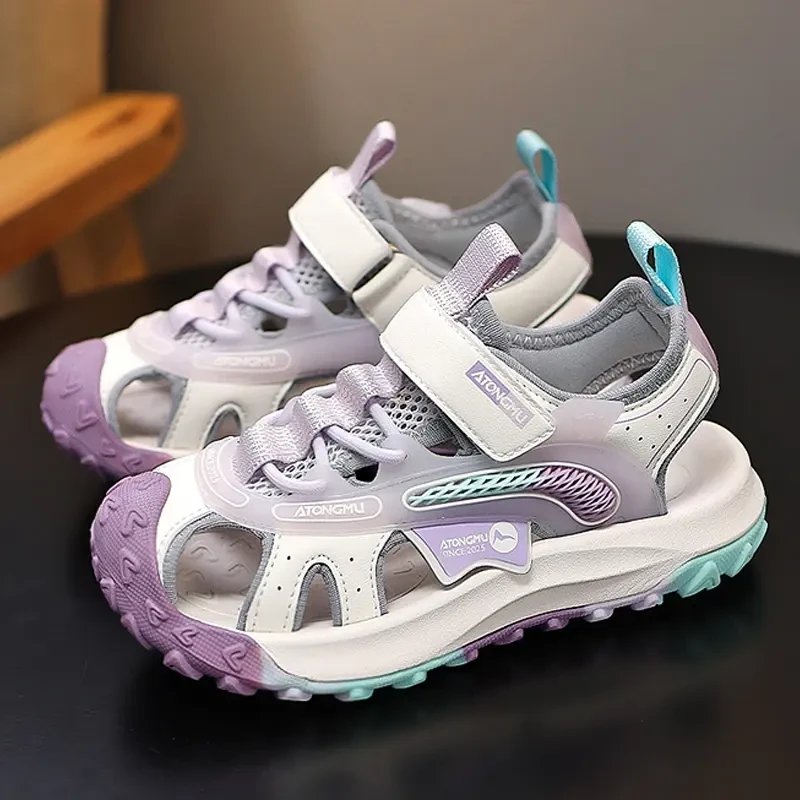 奥特曼女童软底凉鞋2025夏季爆款儿童包头公主软运动沙滩凉鞋潮