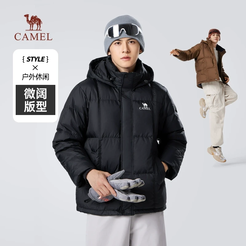 【骆驼官方正版羽绒服】升级新款羽绒服男加厚保暖情侣面包防寒外套