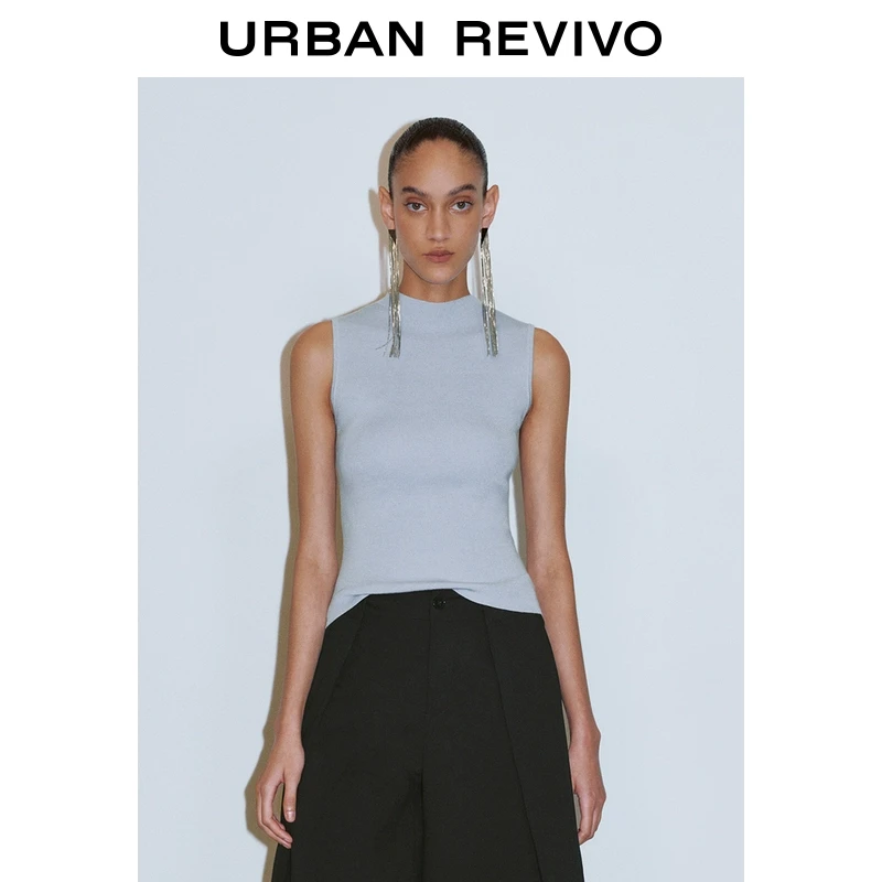 UR2025春季新款女装气质简约休闲百搭无袖针织衫UWG950123