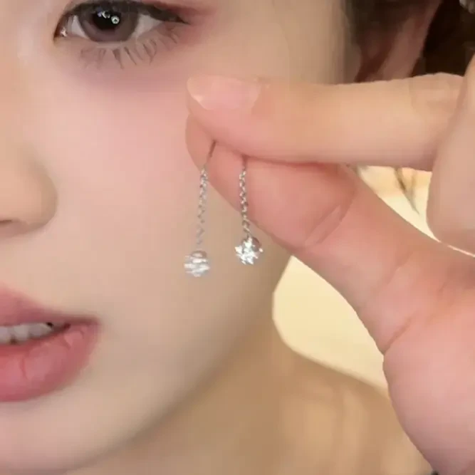 铜合金耳饰 满天星简约钻球耳线睡觉免摘小巧耳钉耳饰