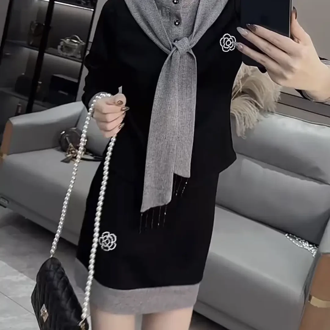 秋冬新款两件卫衣搭高腰短裙减龄时尚保暖套装