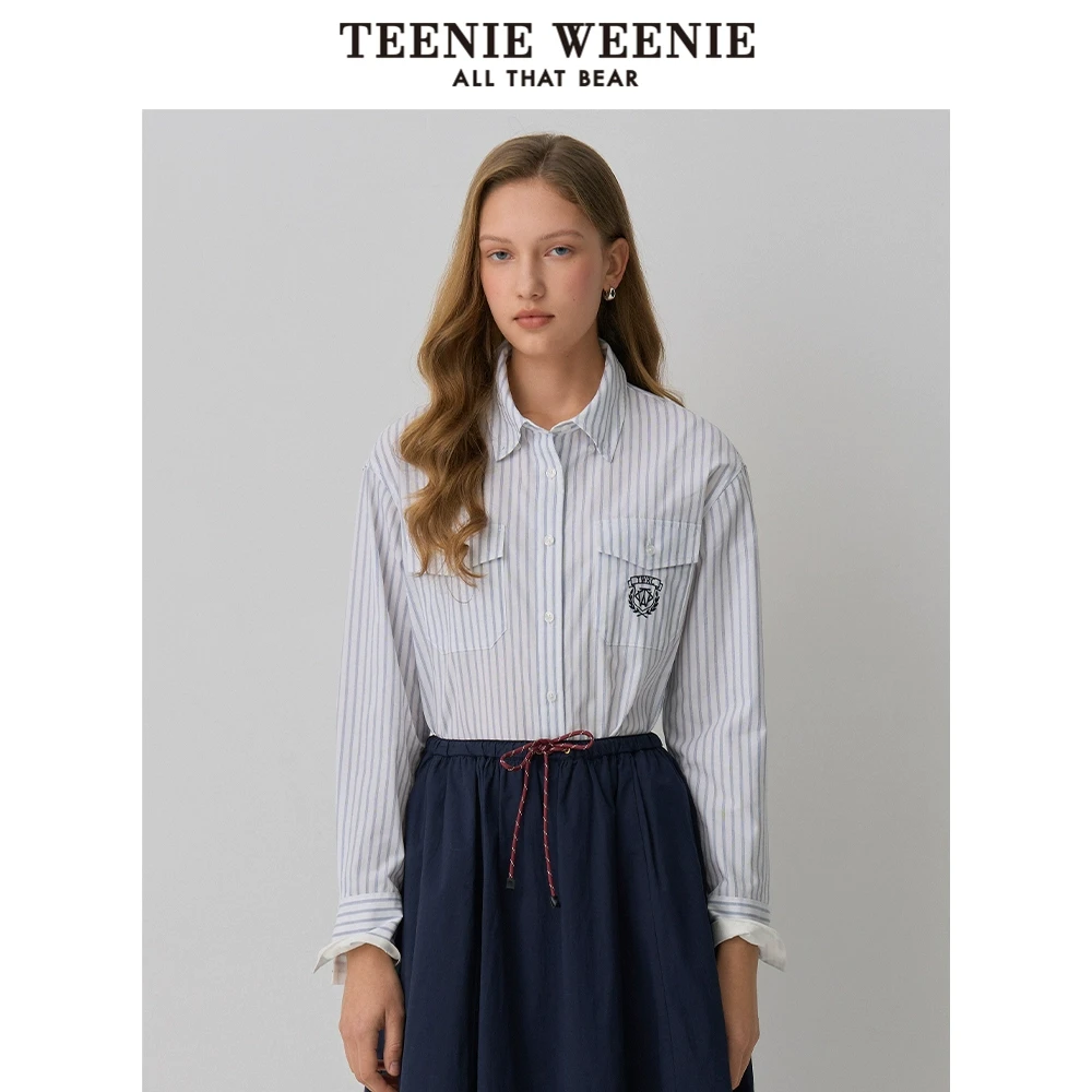 TeenieWeenie小熊女装新派简约条纹衬衫25欧若风衬衣TTYS256301I