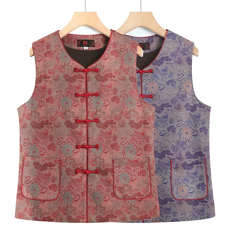 奶奶春装国风马甲外套中老年人女妈妈春秋马夹上衣服2025新款