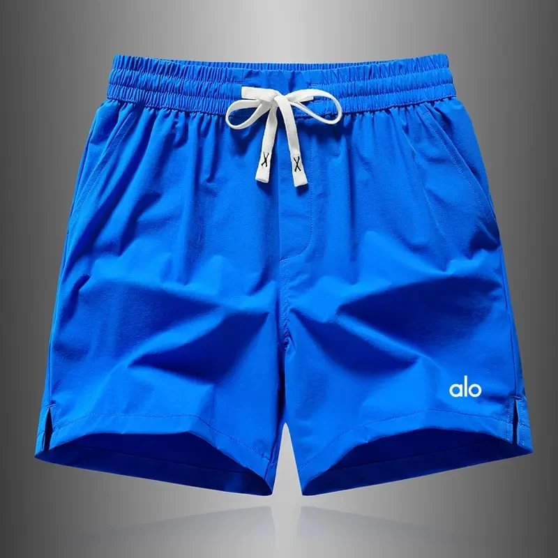 alo新款高品质男女夏季冰丝运动五分短裤透气速干沙滩裤运动裤